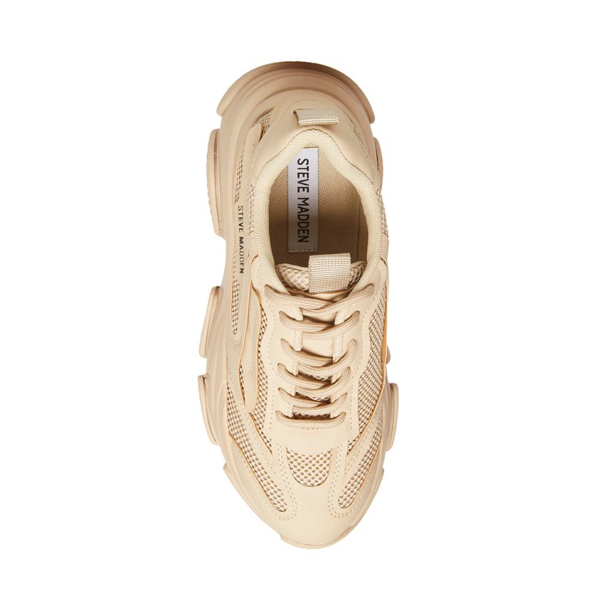 Beige Steve Madden Possession Women's Sneakers | PH 315416UQ